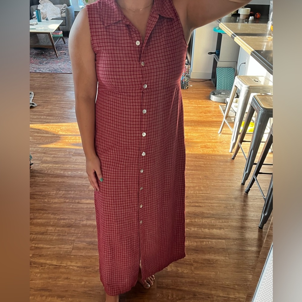 Plaid button down dress